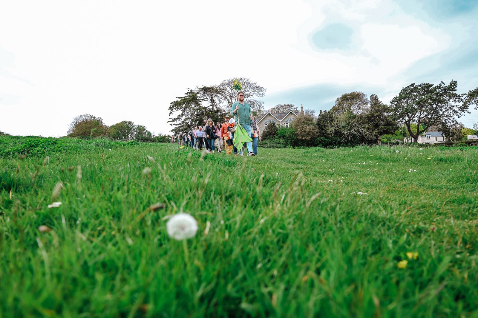 Out across the spring meadows.