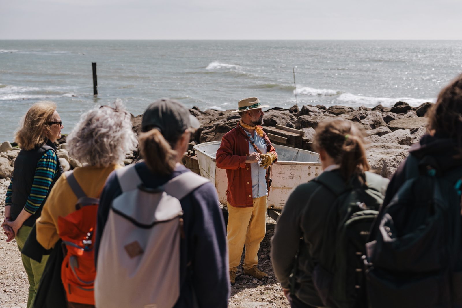 Gathering by the shore.